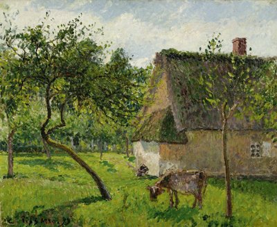 Orchard at Varengeville with Cow by Camille Jacob Pissarro